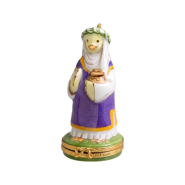 Wiseman Duck for Collectors Porcelain Limoges nativity French Trinket Box