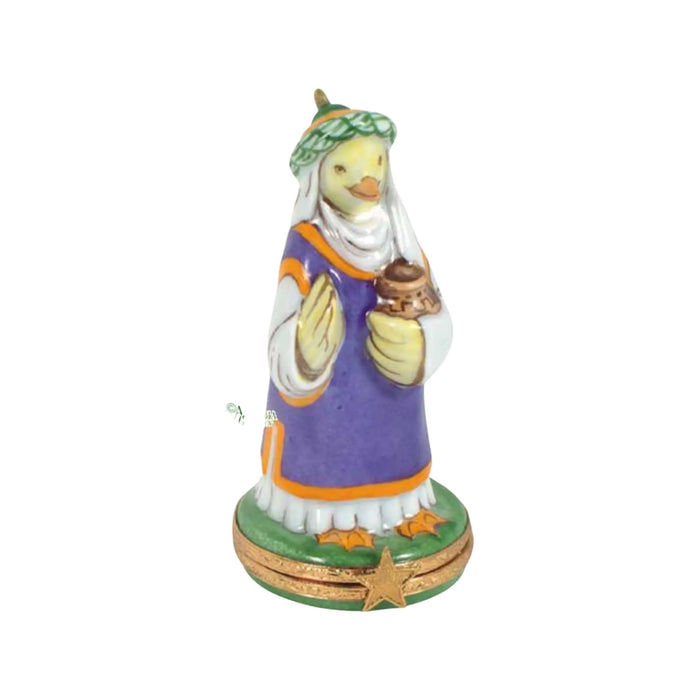 Wiseman Duck for Collectors Porcelain Limoges nativity French Trinket Box