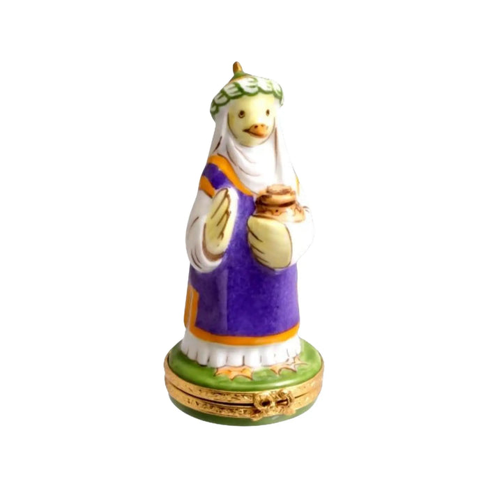 Wiseman Duck for Collectors Porcelain Limoges nativity French Trinket Box