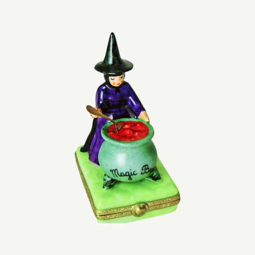 Witch Brew Figurine for Halloween Porcelain Limoges halloween witch French Trinket Box