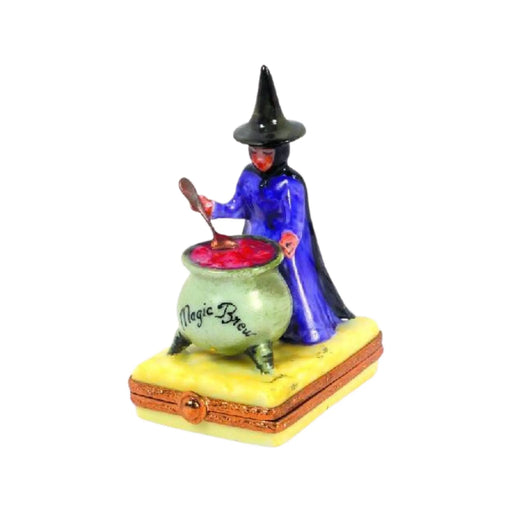 Witch Brew Figurine for Halloween Porcelain Limoges halloween witch French Trinket Box