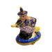 Witch on Broom Figurine for Halloween Decor Porcelain Limoges halloween French Trinket Box