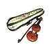 Wood Violin Limoges Box for Music Lovers Porcelain Limoges Music dance French Trinket Box