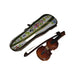 Wood Violin in Green Case Limoges Box Porcelain Figurine-Music LIMOGES BOXES dance-CH11M165