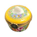 Yellow Crown Floral Limoges Box for Discerning Collectors Porcelain Limoges round French Trinket Box