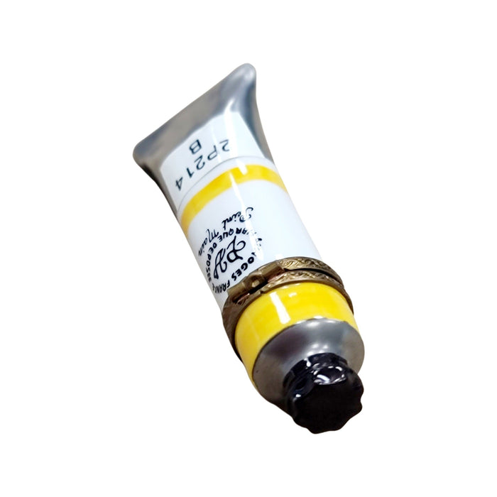 Yellow Paint Tube Limoges Box for Art Enthusiasts Porcelain Limoges Fine Art French Trinket Box