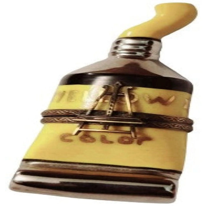 Yellow Paint Tube Limoges Box for Art Lovers Porcelain Limoges fine art painting French Trinket Box