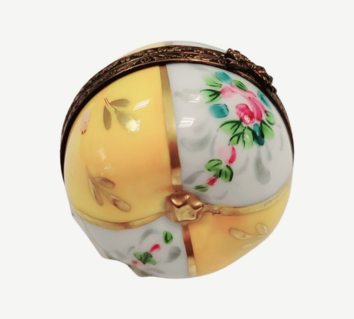 Yellow Pear Floral Limoges Box for Collectors Porcelain Limoges fruit French Trinket Box