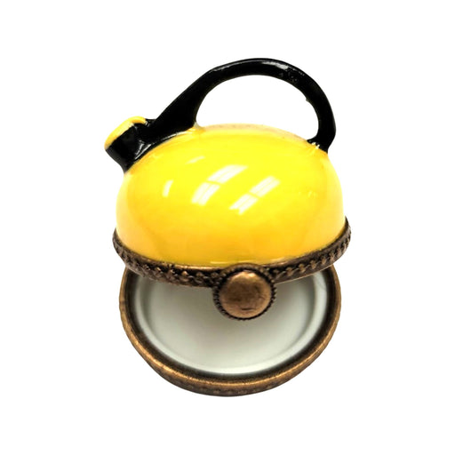 Yellow Tea Kettle Box for Home Decor Porcelain Limoges Home French Trinket Box