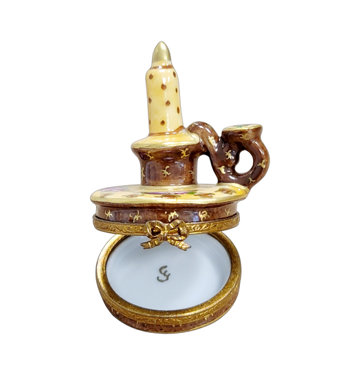 Yellow Roses Candle Stick Box For Home Décor Porcelain Limoges home French Trinket Box