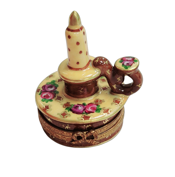 Yellow Roses Candle Stick Box For Home Décor Porcelain Limoges home French Trinket Box