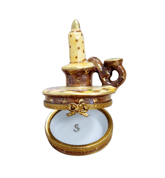 Yellow Roses Candle Stick Box For Home Décor Porcelain Limoges home French Trinket Box