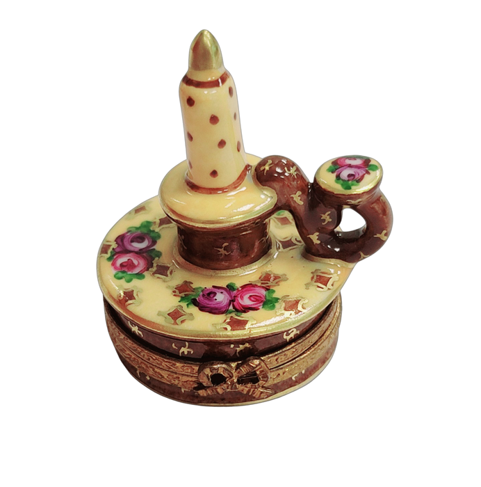Yellow Roses Candle Stick Limoges Box Porcelain Figurine-furniture home LIMOGES BOXES-CH8C121