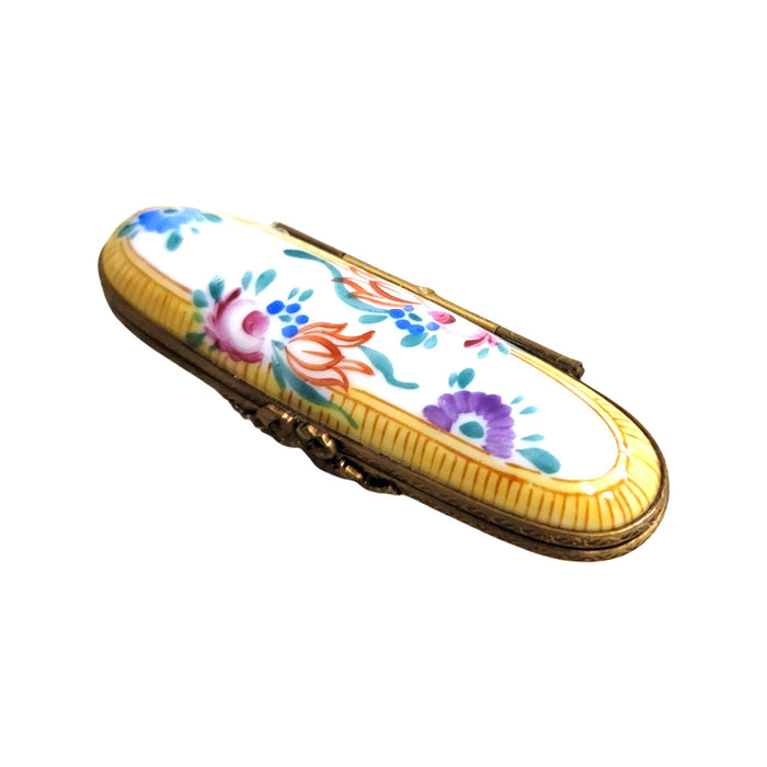 Yellow Roses Trinket Box for Collectors Porcelain Limoges shaped French Trinket Box