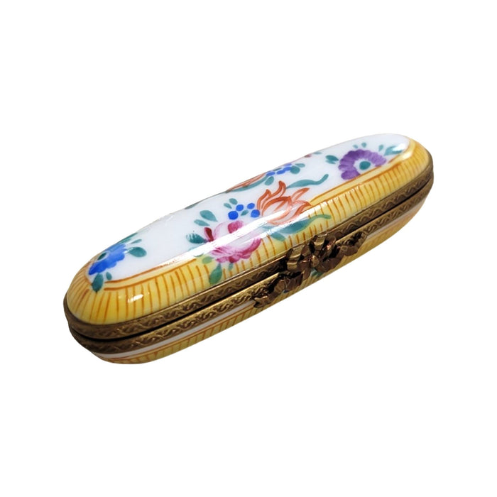 Yellow Roses Trinket Box for Collectors Porcelain Limoges shaped French Trinket Box
