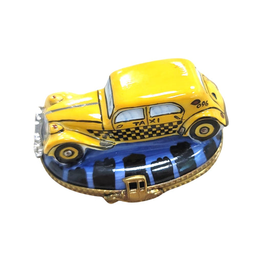 Yellow Taxi Limoges Box Porcelain Figurine-vehicle united states-CH7N121