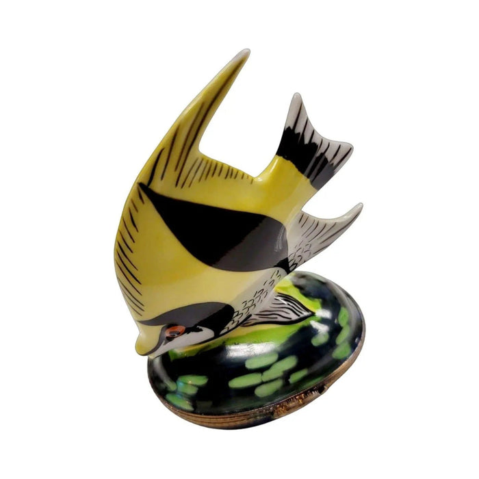 Fine art lovers will admire this Yellow Tropical Fish Limoges box