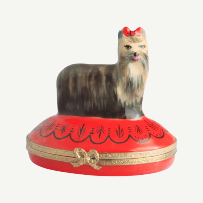 Yorkshire Terrier Delight for Dog Lovers Porcelain Limoges dog dogs French Trinket Box