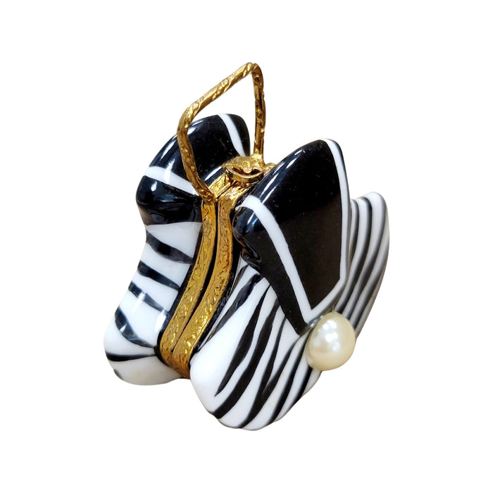 Zebra Purse Limoges Box for Fashion Lovers Porcelain Limoges fashion purse figurine French Trinket Box