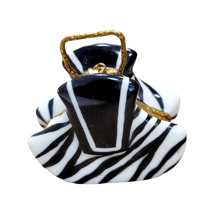 Zebra Purse Limoges Box Porcelain Figurine-fashion purse figurine LIMOGES BOXES-CH8C115