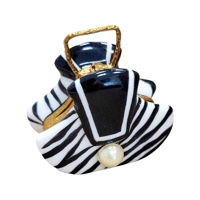 Zebra Purse Limoges Box for Fashion Lovers Porcelain Limoges fashion purse figurine French Trinket Box