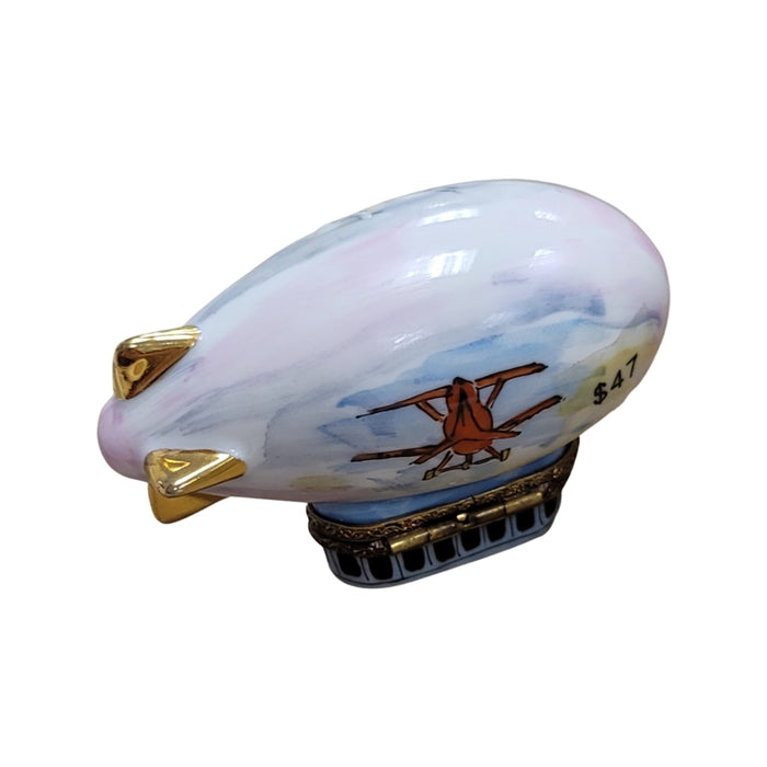 Zeppelin Balloon Limoges Box Porcelain Figurine-vehicle travel-CH3S204