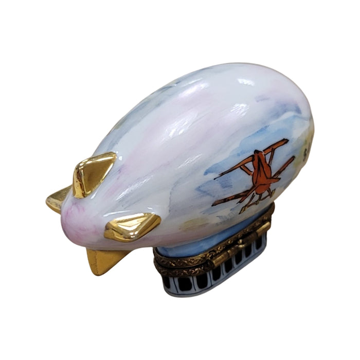 Zeppelin Balloon Limoges Box for Collectors Porcelain Limoges vehicle travel French Trinket Box