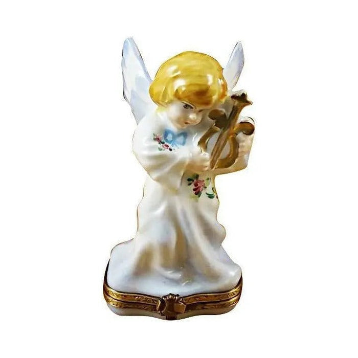 Angel with Lyre by Rochard, an authentic French Limoges box from Limoges Boutique