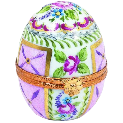 Standing Limoges Porcelain Egg w Perfume Bot. Porcelain Limoges Trinket Boxes Porcelain Limoges Trinket Box - Limoges Box Boutique
