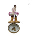 Artisan-painted Ballerina Pink Dress Brown Hair Limoges box from France, a cherished collectible