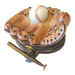 Baseball glove with ball and removable bat, hand-painted Limoges porcelain box