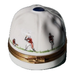 Baseball cap hand-painted Limoges porcelain box, back view