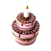 Birthday Cake with Candle Limoges porcelain painted by hand in Limoges, France, a gift to treasure