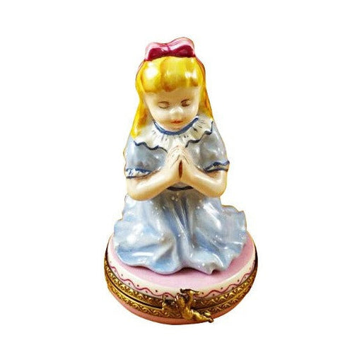 Blond Girl Praying by Rochard, an authentic French Limoges box from Limoges Boutique