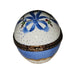 Blue Floral Egg Gift Porcelain Limoges Egg French Trinket Box
