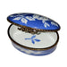 Blue Floral Elegance Box for Timeless Décor Porcelain Limoges Oval French Trinket Box