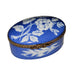 Blue Floral Elegance Box for Timeless Décor Porcelain Limoges Oval French Trinket Box