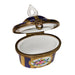 Blue Striped Limoges Box for Collectors Porcelain Limoges Shaped French Trinket Box