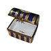 Blue Striped Box for Elegant Gifting Porcelain Limoges Square French Trinket Box