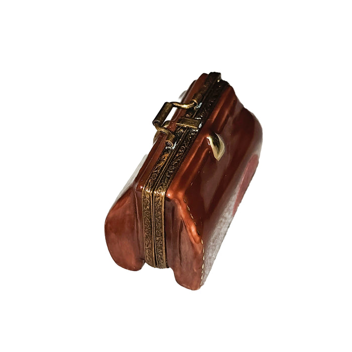 Brown Doctor Bag Limoges Box for Medical Professionals Porcelain Limoges Professional French Trinket Box