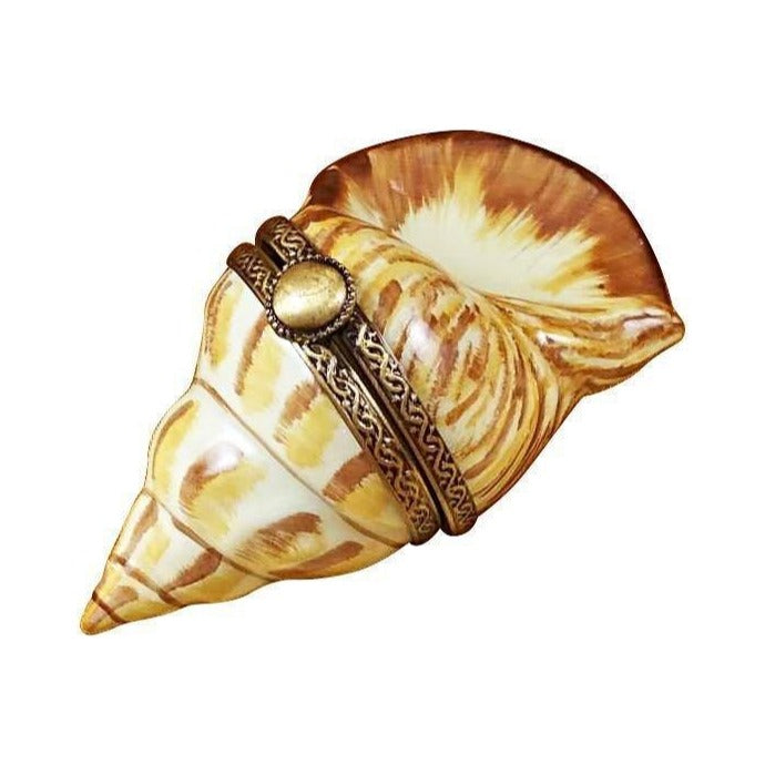 Brown Seashell for Coastal by Rochard, an authentic French Limoges box from Limoges Boutique