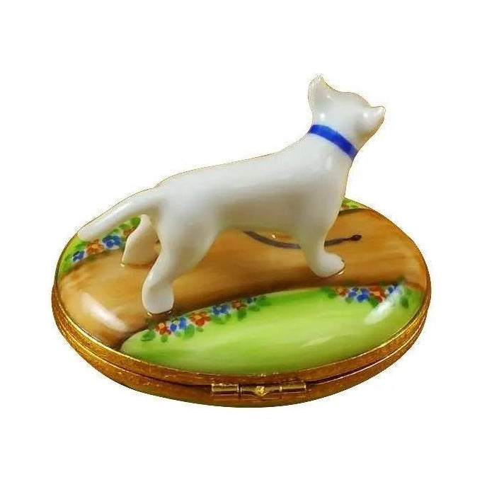 Bull Terrier Dog USA Limoges box painted by hand in Limoges, France, a gift to treasure
