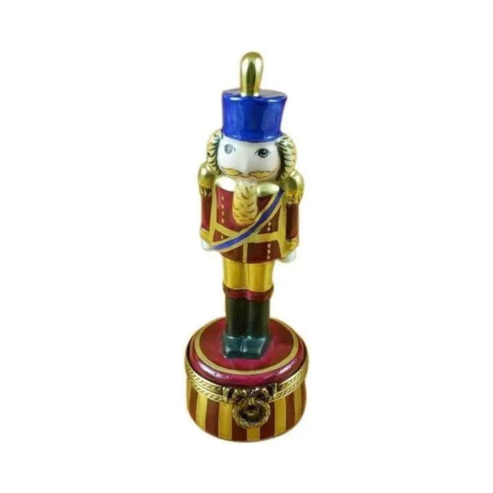 Authentic Rochard Burgundy Nutcracker Limoges box, hand-painted in France, from Limoges Boutique