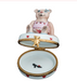 Teddy Girl Bear Love hand-painted Limoges porcelain box by Artoria, open view