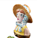 Tourist Lady with straw hat and sunglasses, hand-painted Limoges porcelain box by Artoria, view 3