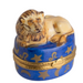 Leo zodiac lion hand-painted Limoges porcelain box by Artoria