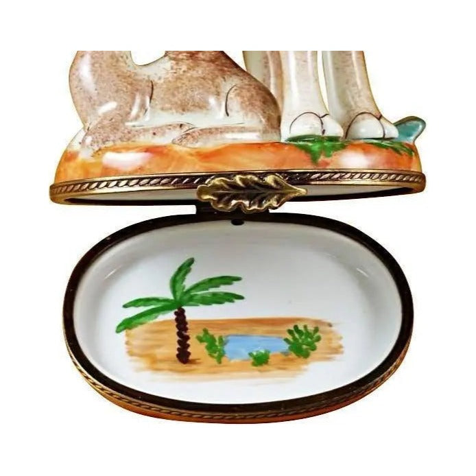 The painter's artistry shows on this Camel with Baby Unique Limoges box