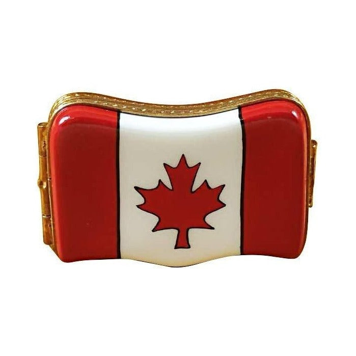 Genuine Rochard Canadian Flag Limoges box painted by hand in France, from Limoges Boutique