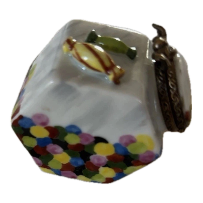 Bubble gum candy jar Limoges box, side view