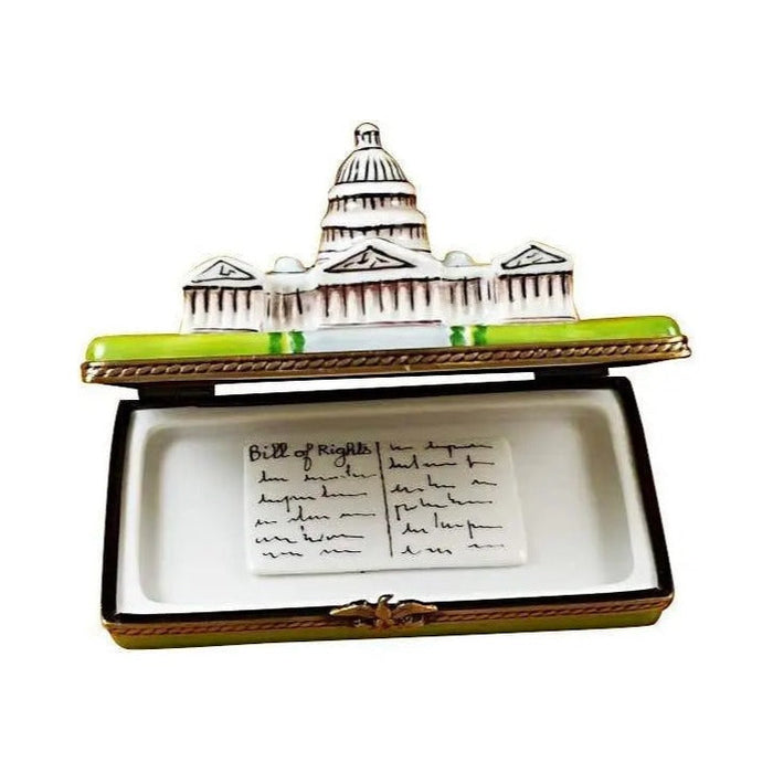 Capitol Dome with Removable Bill of Rights Limoges box painted by hand in Limoges, France, a gift to treasure